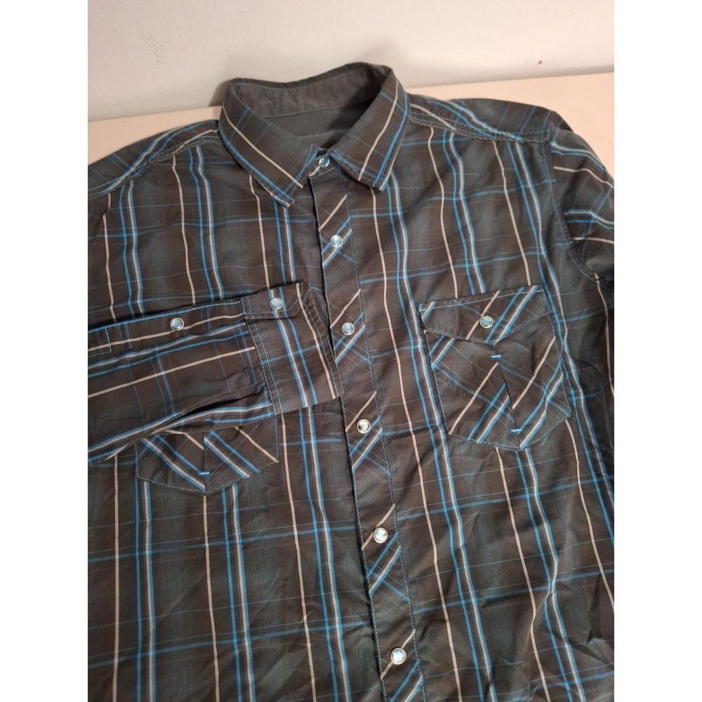 Kuhl Mens Large Pearl Snap Long Sleeve Plaid Shirt